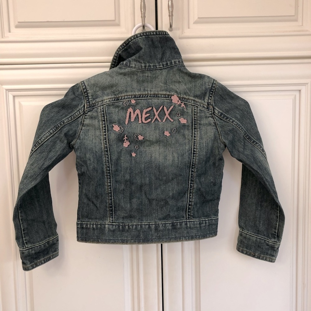 EUC MEXX embroidered back girls denim jacket